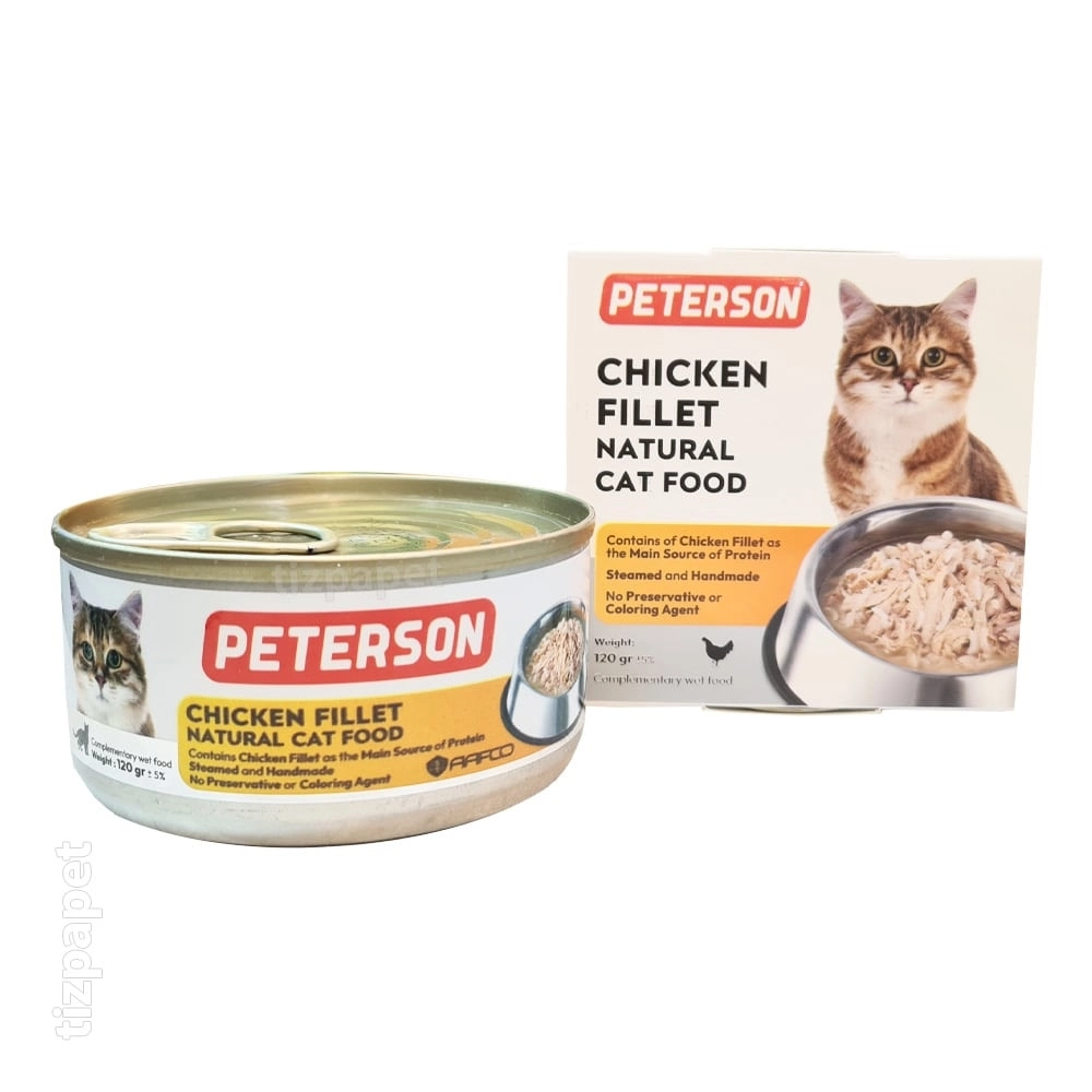 کنسرو گربه نچرال با طعم مرغ 120 گرمی پترسون